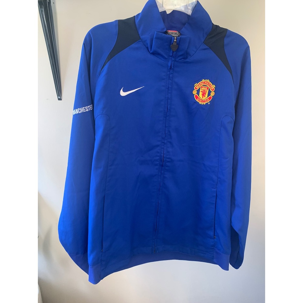 Vintage‎ Nike Manchester United Soccer Training Jacket Mens Medium Blue Full Zip